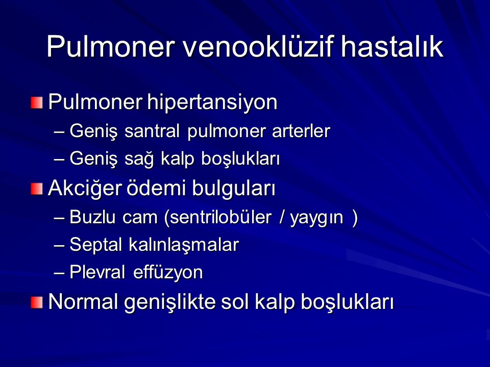 Pulmoner venooklüzif hastalık