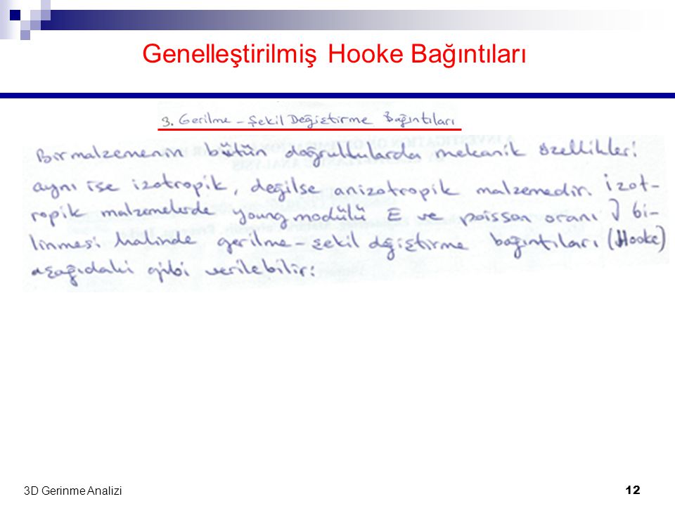 Genelleştirilmiş Hooke Bağıntıları