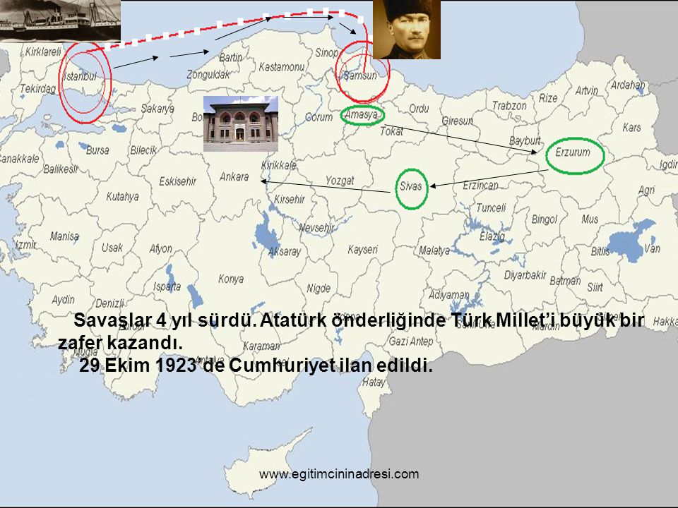 Savaşlar 4 yıl sürdü. Atatürk önderliğinde Türk Millet’i büyük bir