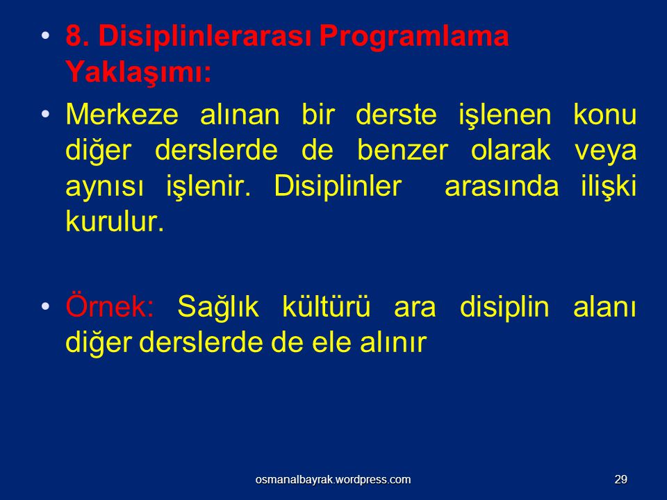8. Disiplinlerarası Programlama Yaklaşımı: