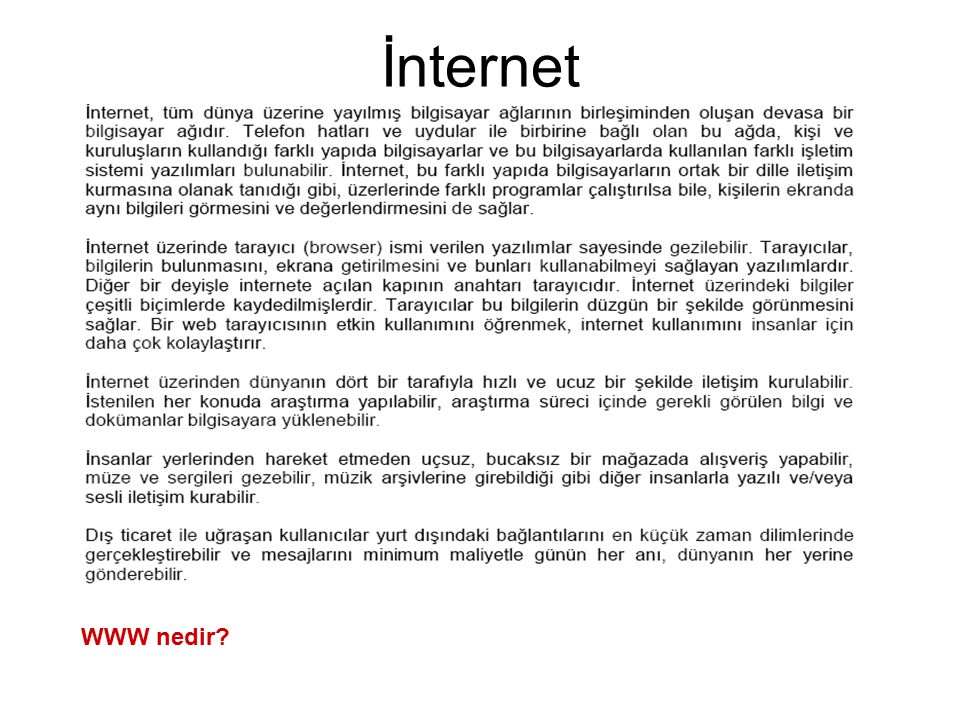İnternet WWW nedir