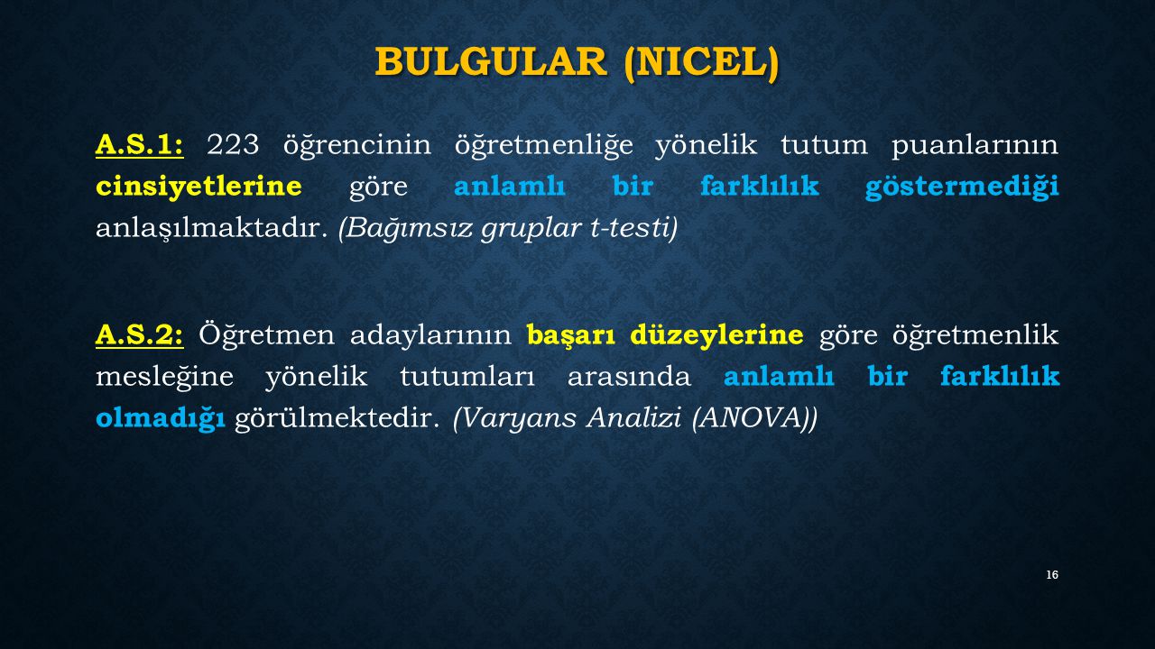 Bulgular (nicel)
