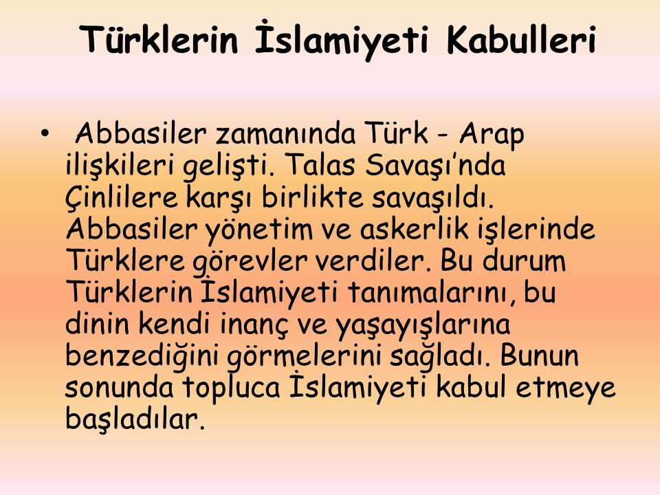 Türklerin İslamiyeti Kabulleri