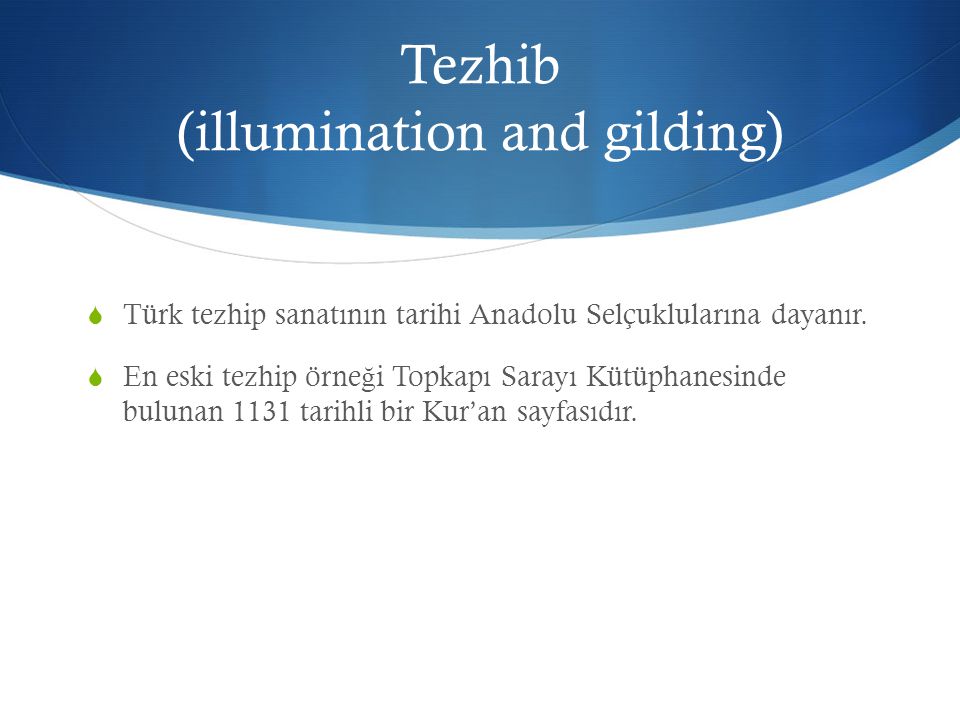 Tezhib (illumination and gilding)