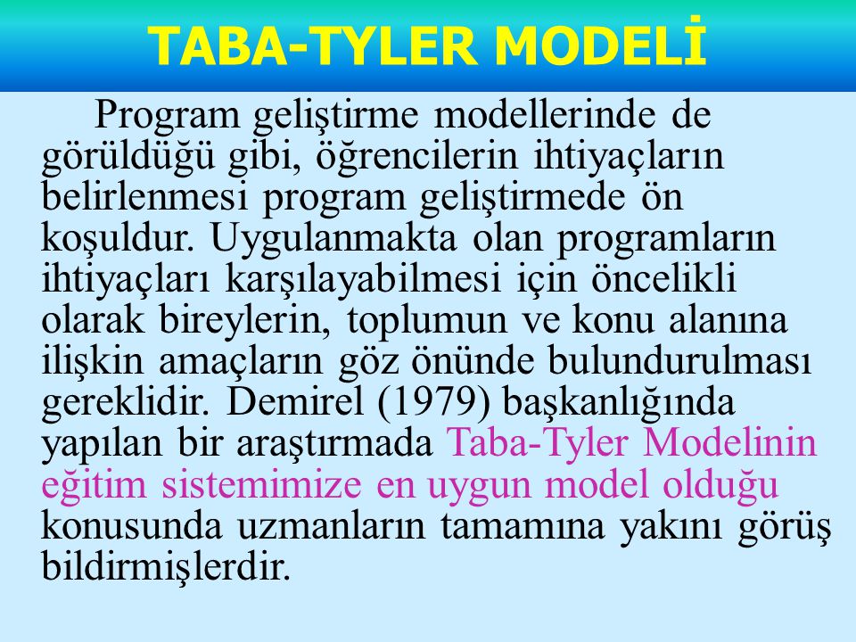 TABA-TYLER MODELİ