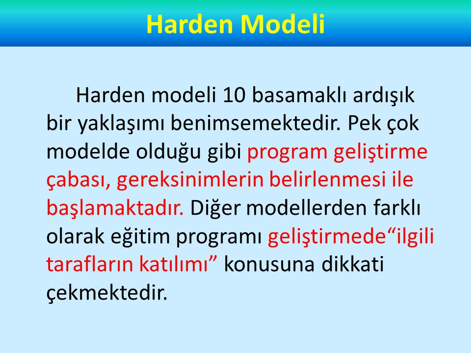 Harden Modeli