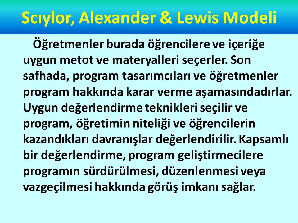 Scıylor, Alexander & Lewis Modeli