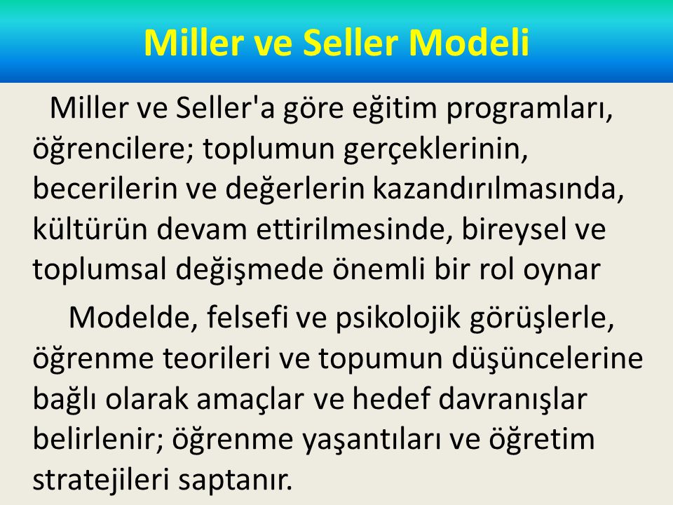 Miller ve Seller Modeli