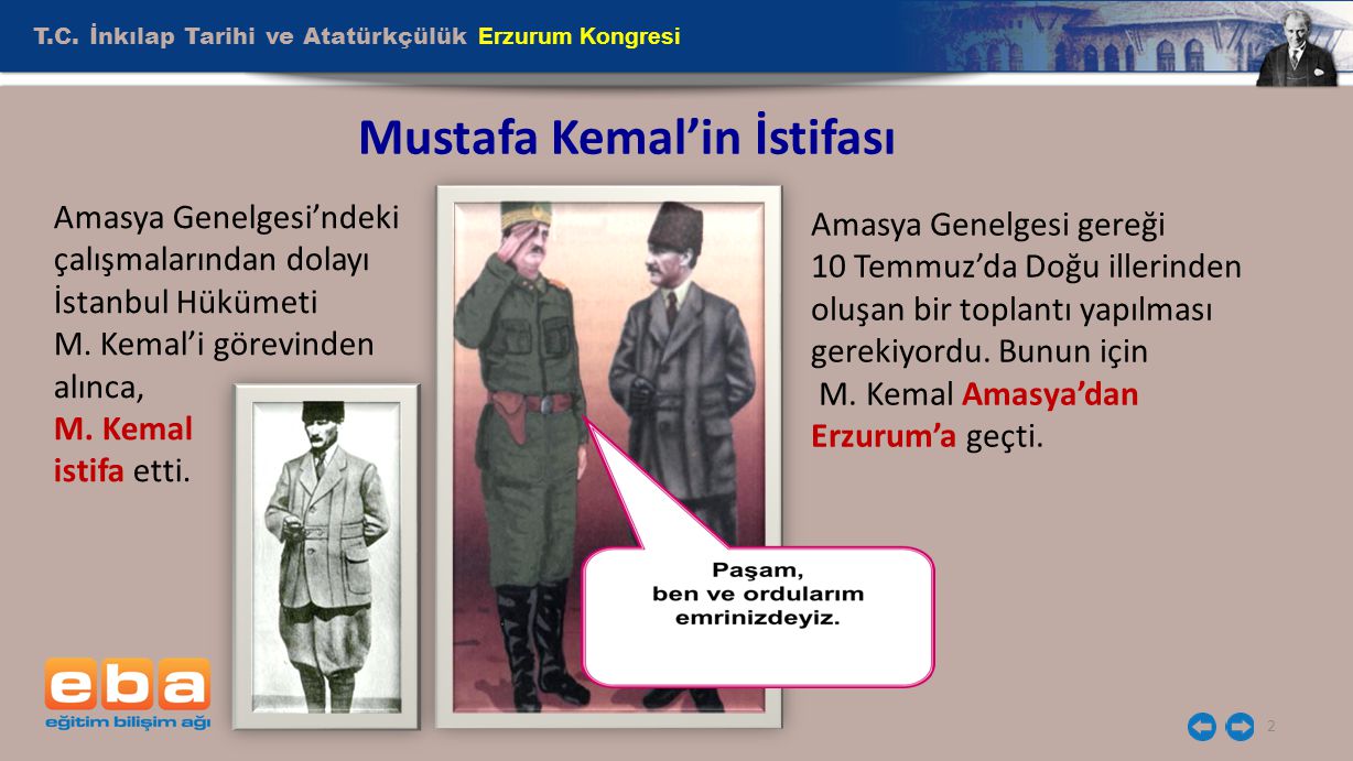 Mustafa Kemal’in İstifası