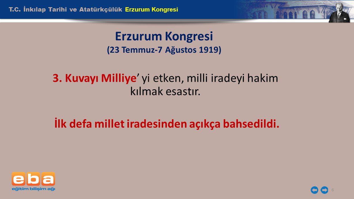 Erzurum Kongresi (23 Temmuz-7 Ağustos 1919)