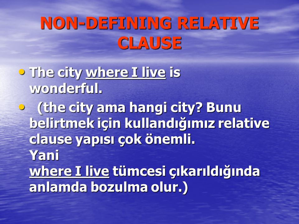 NON-DEFINING RELATIVE CLAUSE