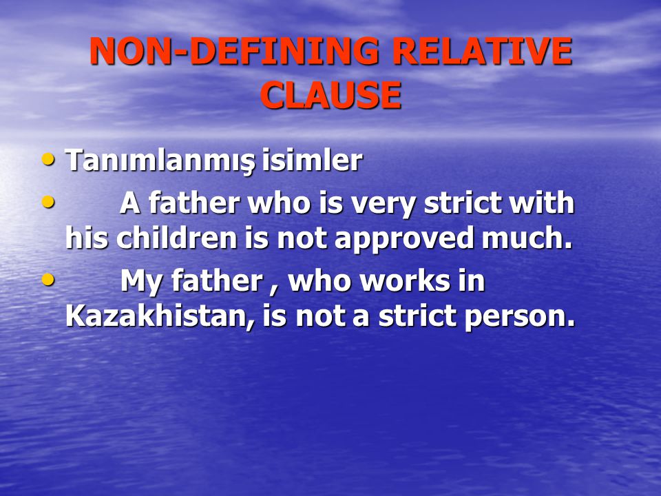 NON-DEFINING RELATIVE CLAUSE