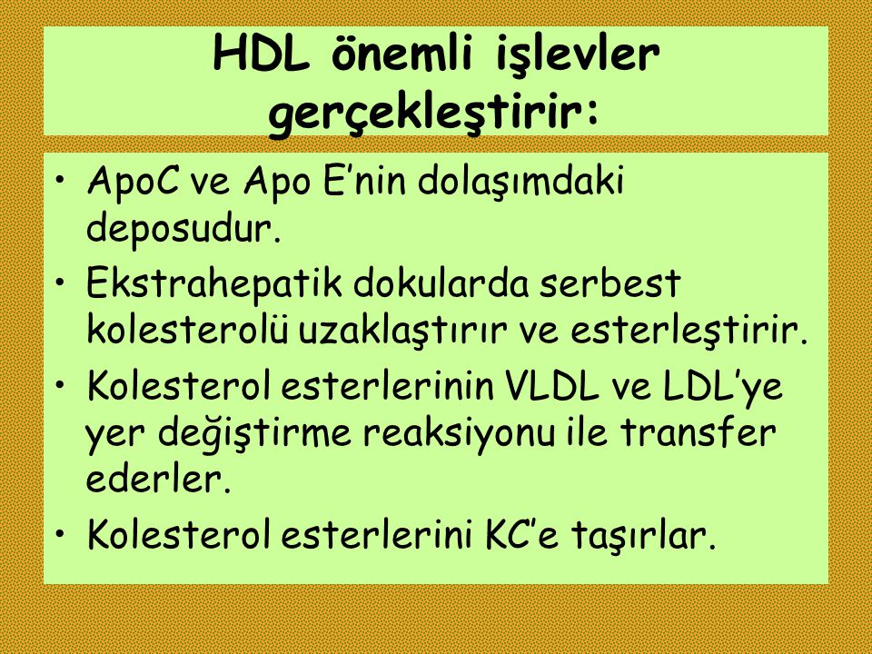 HDL önemli işlevler gerçekleştirir:
