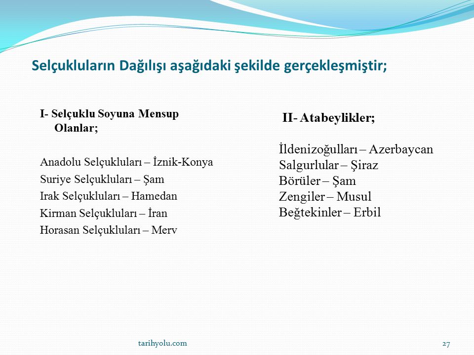 BÜYÜK SELÇUKLU DEVLETİ [ ] - Ppt Indir