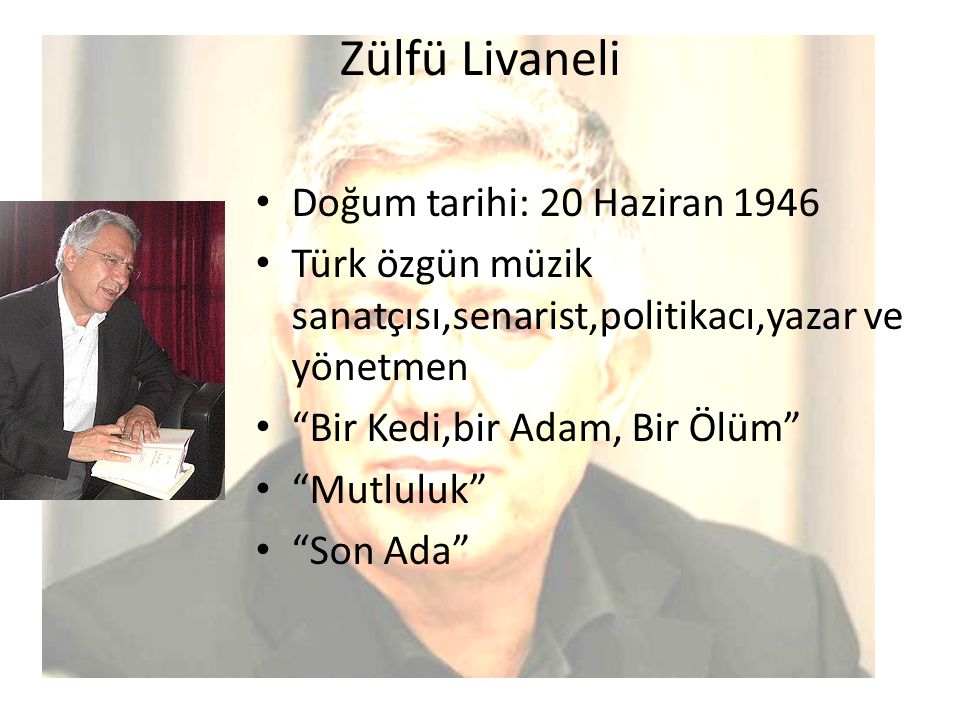 Zülfü Livaneli Doğum tarihi: 20 Haziran 1946