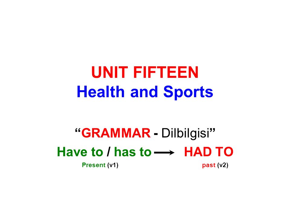 UNIT FIFTEEN Health and Sports