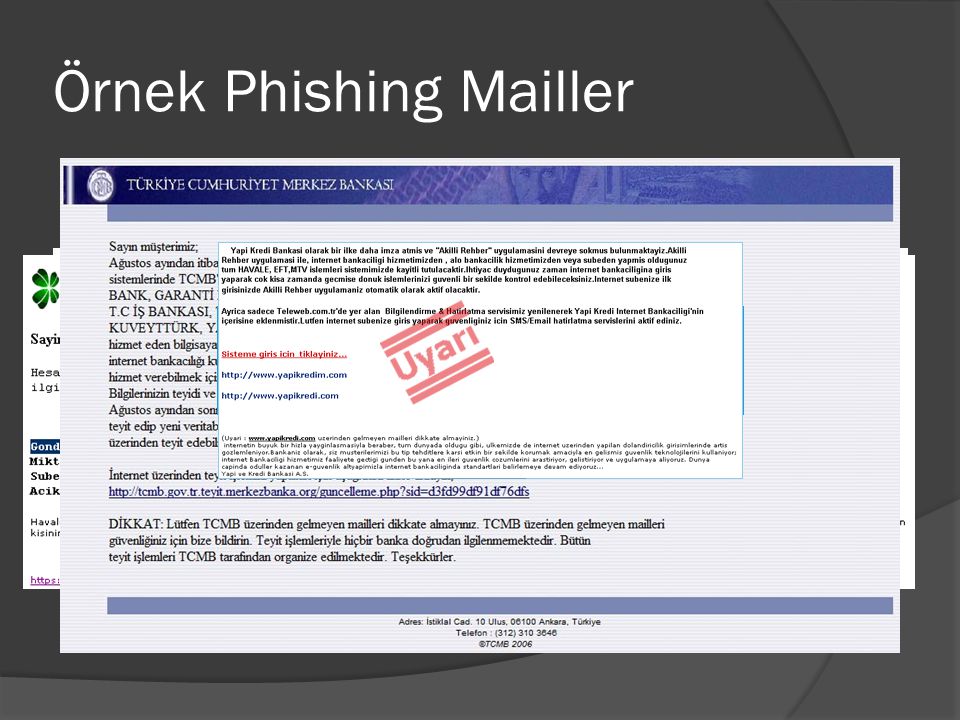 Örnek Phishing Mailler