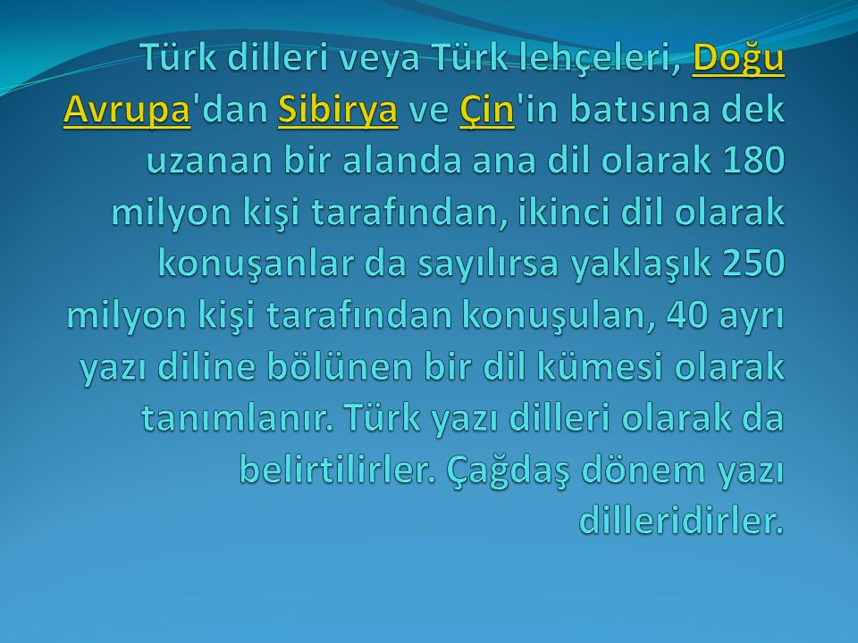 turkcenin konusuldugu ulkeler ppt video online indir