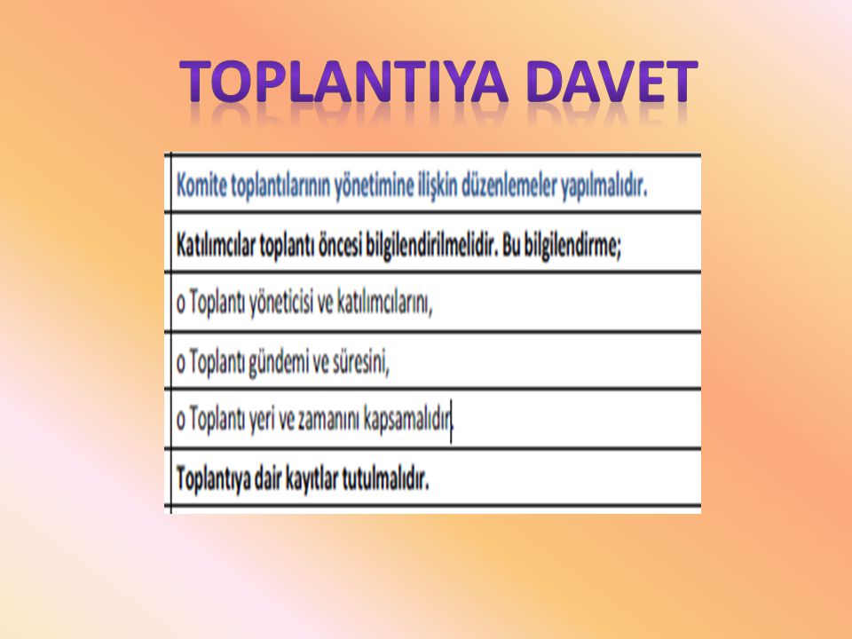TOPLANTIYA DAVET