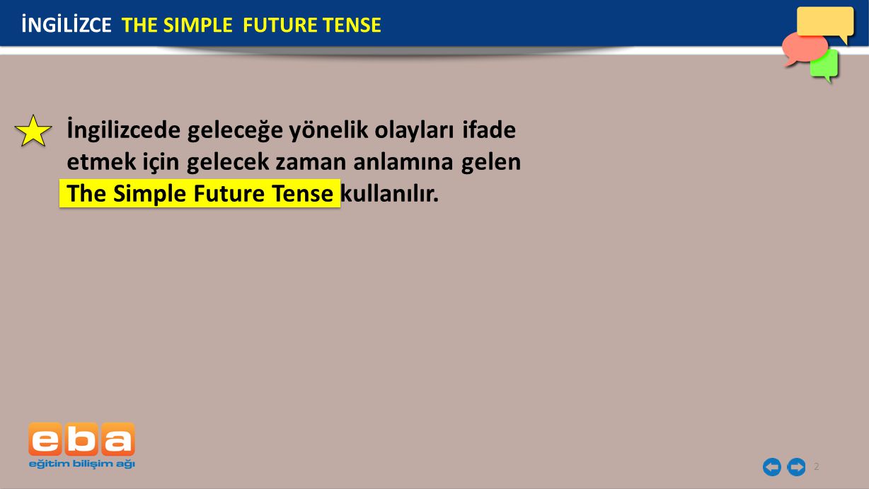 The Simple Future Tense kullanılır.