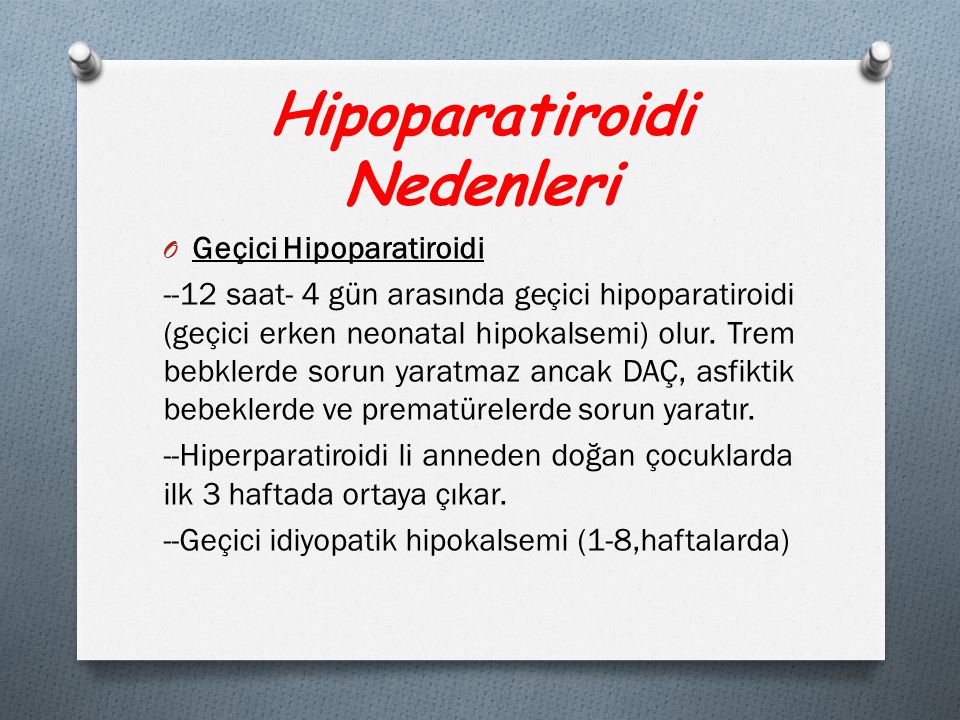 Hipoparatiroidi Nedenleri