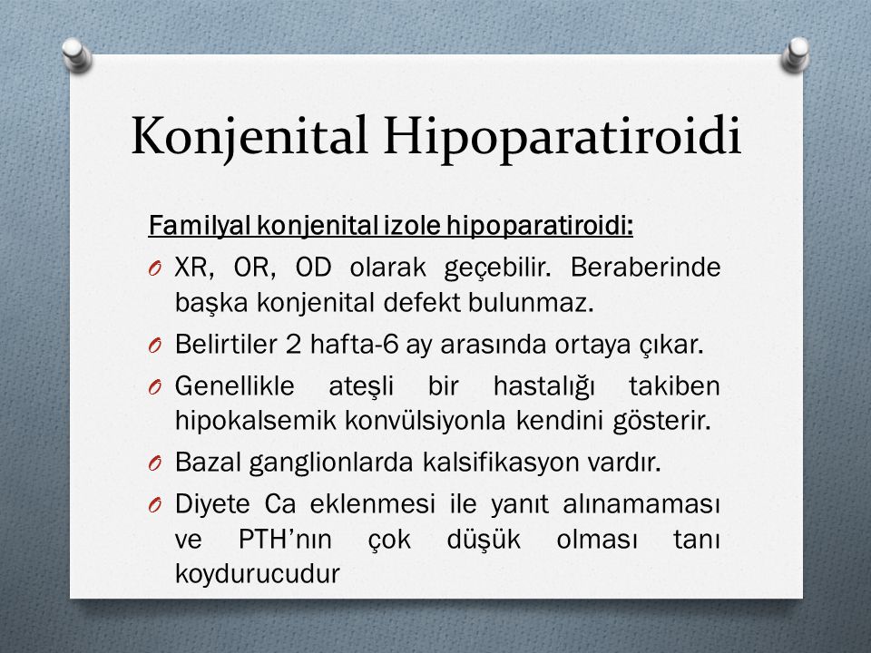 Konjenital Hipoparatiroidi