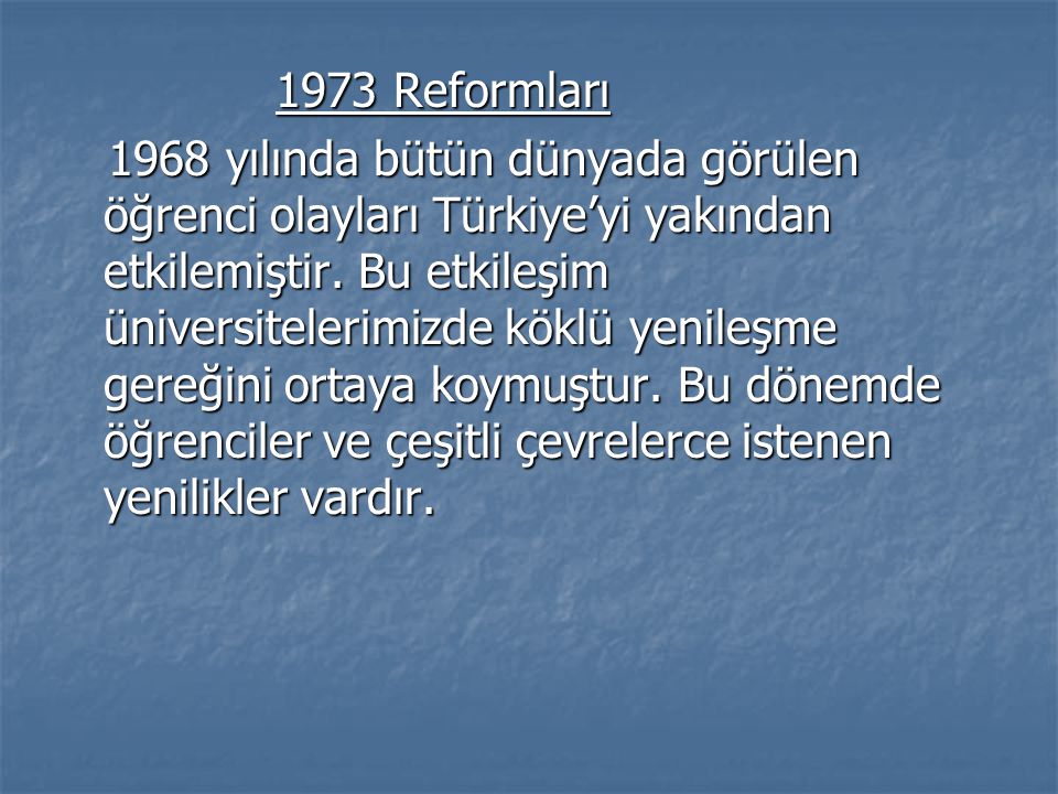 1973 Reformları