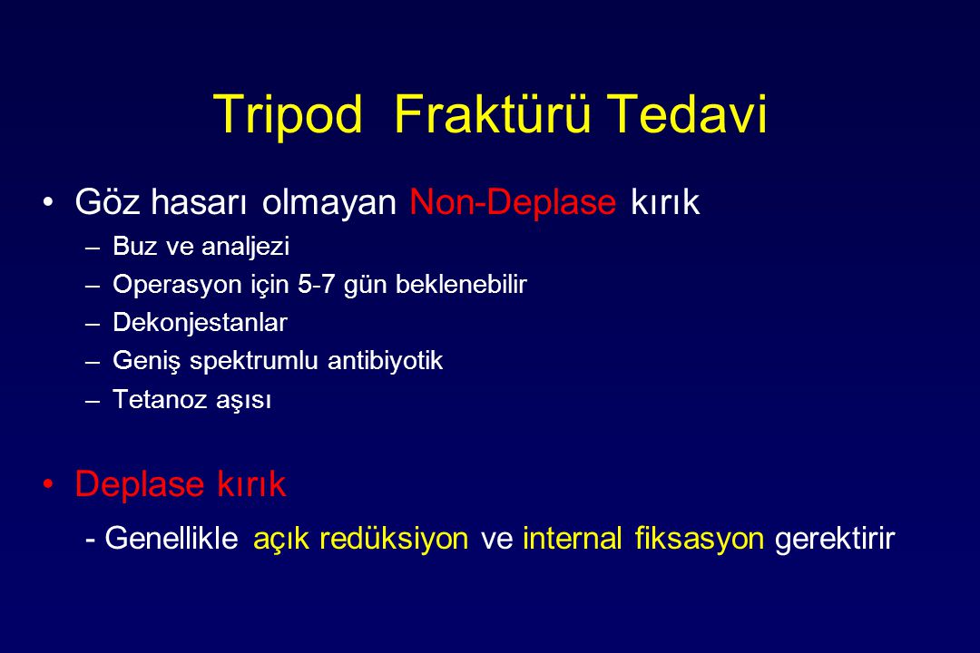 Tripod Fraktürü Tedavi