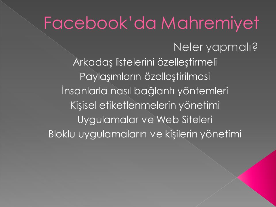 Facebook’da Mahremiyet