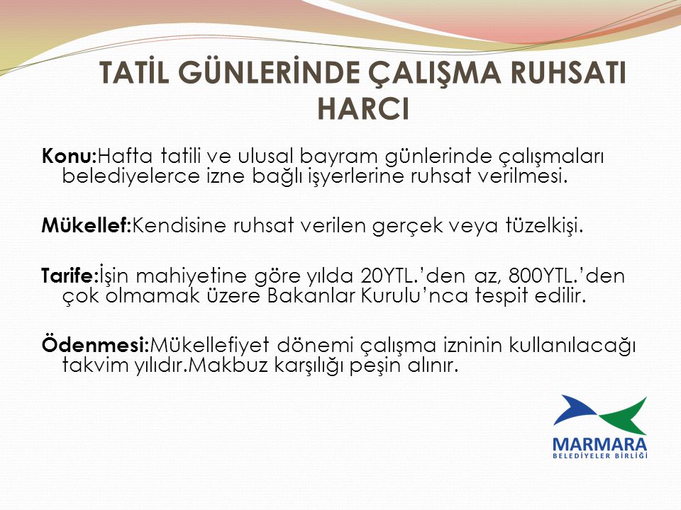 2464 SAYILI BELEDİYE GELİRLERİ KANUNU - Ppt Indir