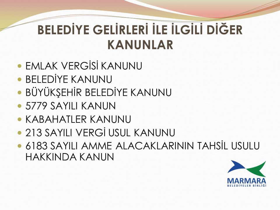 2464 SAYILI BELEDİYE GELİRLERİ KANUNU - Ppt Indir