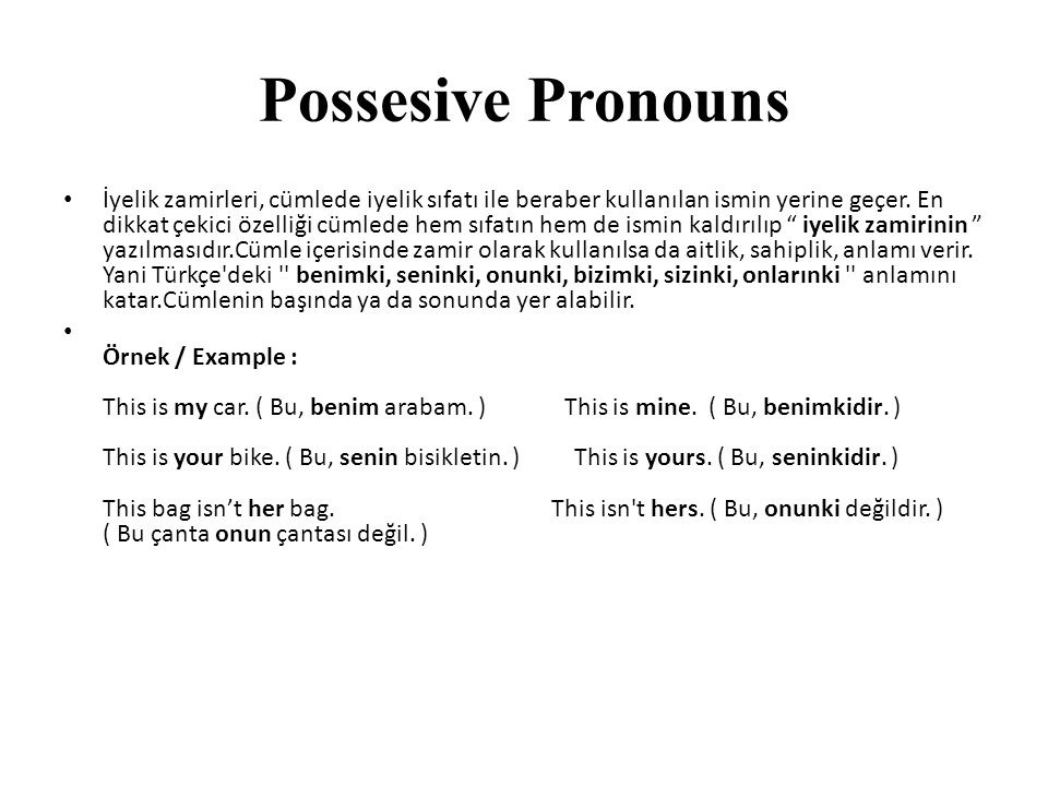 Possesive Pronouns
