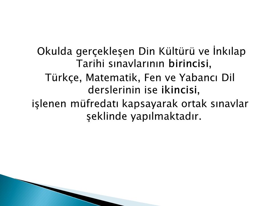 ÖĞRETİM YILI ORTAK SINAVLAR - Ppt Indir