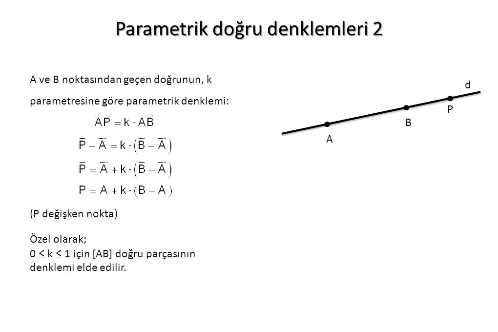 Parametrik doğru denklemleri 2