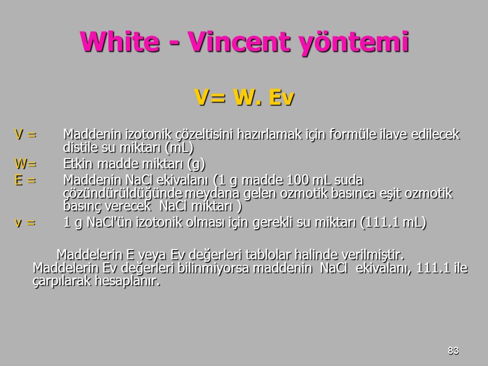 White - Vincent yöntemi