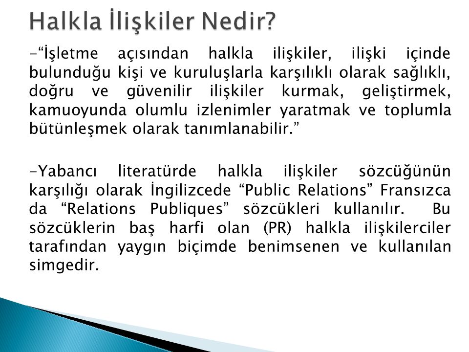 HALKLA İLİŞKİLER. - Ppt Indir