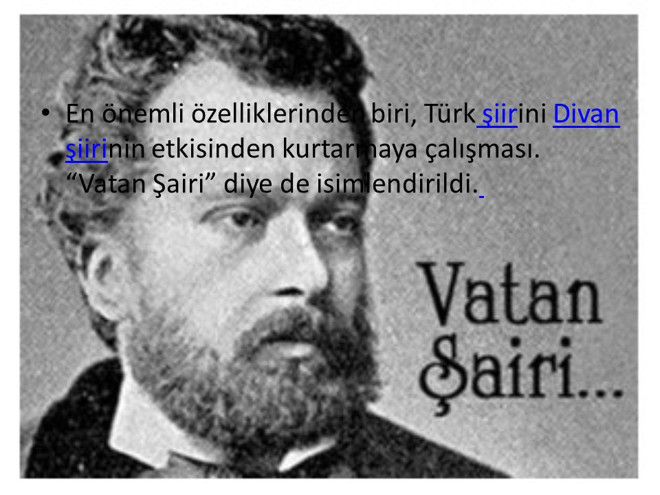 En önemli özelliklerinden biri, Türk şiirini Divan şiirinin etkisinden kurtarmaya çalışması.
